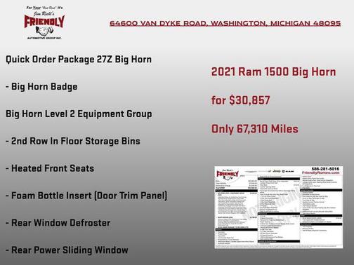 Bright White Clearcoat 2021 RAM 1500 Big Horn/Lone Star