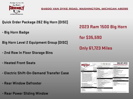 Diamond Black Crystal Pearlcoat 2023 RAM 1500 Big Horn/Lone Star