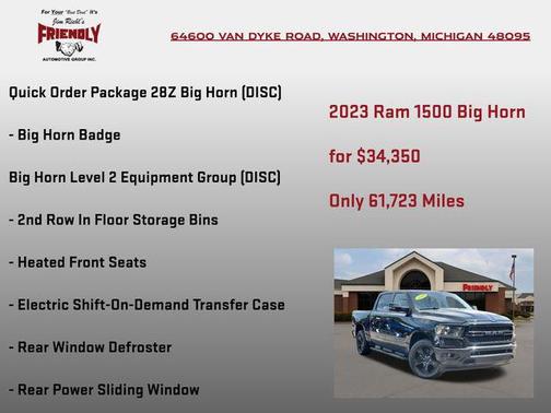 Diamond Black Crystal Pearlcoat 2023 RAM 1500 Big Horn/Lone Star