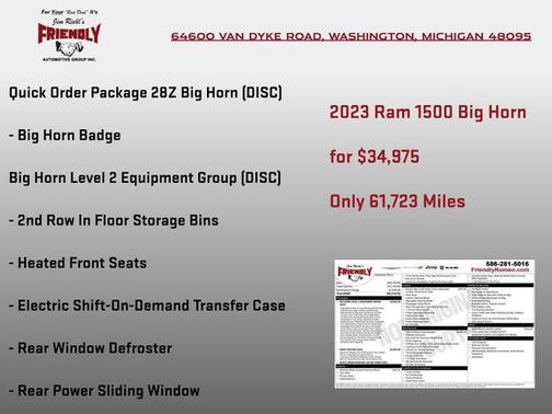 Diamond Black Crystal Pearlcoat 2023 RAM 1500 Big Horn/Lone Star