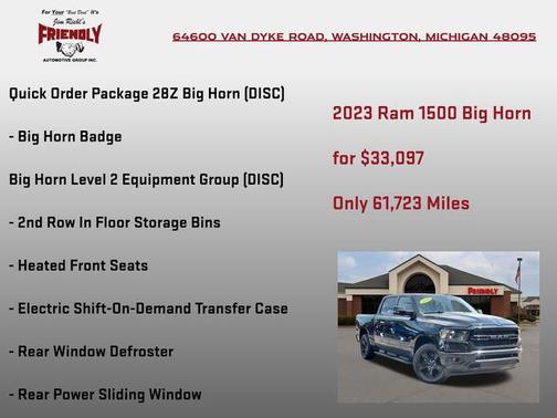 Diamond Black Crystal Pearlcoat 2023 RAM 1500 Big Horn/Lone Star