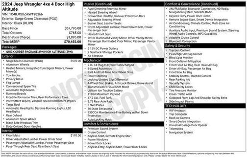 Sarge Green Clearcoat 2024 Jeep Wrangler 4xe High Altitude