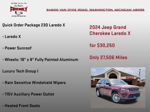 Velvet Red Pearlcoat 2024 Jeep Grand Cherokee Laredo