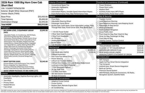 2026 RAM 1500 Big Horn/Lone Star