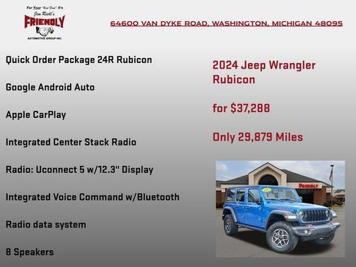 Hydro Blue Pearlcoat 2024 Jeep Wrangler Rubicon