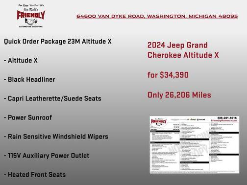 Bright White Clearcoat 2024 Jeep Grand Cherokee Altitude