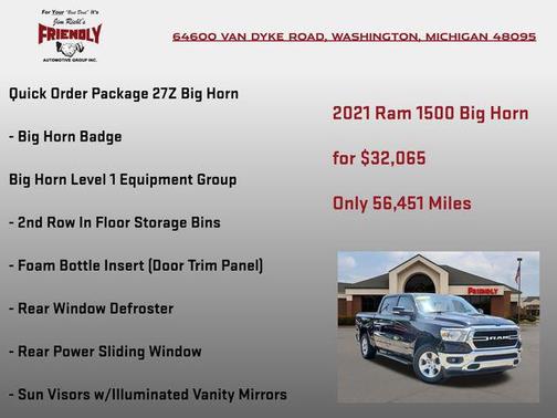 Diamond Black Crystal Pearlcoat 2021 RAM 1500 Big Horn/Lone Star