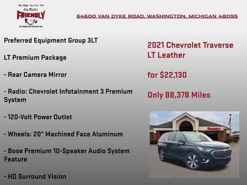 Mosaic Black Metallic 2021 Chevrolet Traverse LT Leather