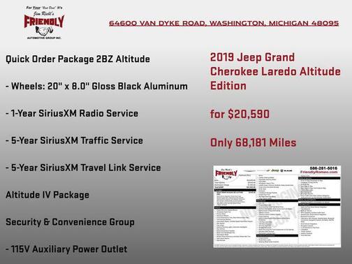 Diamond Black Crystal Pearlcoat 2019 Jeep Grand Cherokee Altitude