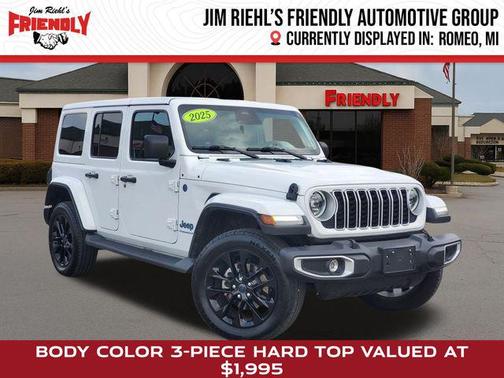 Bright White Clearcoat 2025 Jeep Wrangler 4xe Sahara