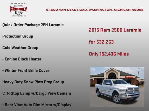 Bright White Clearcoat 2015 RAM 2500 Laramie