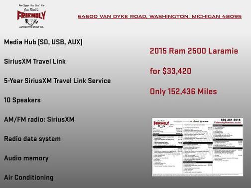 Bright White Clearcoat 2015 RAM 2500 Laramie