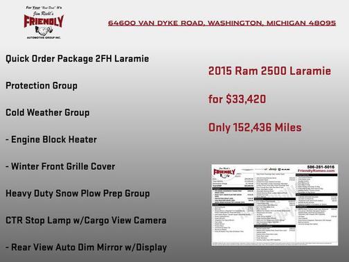 Bright White Clearcoat 2015 RAM 2500 Laramie