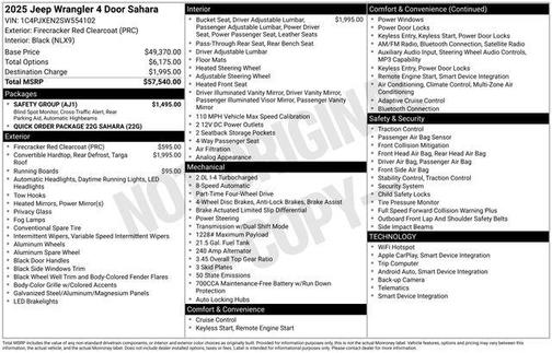 2025 Jeep Wrangler 4-Door Sahara 4x4