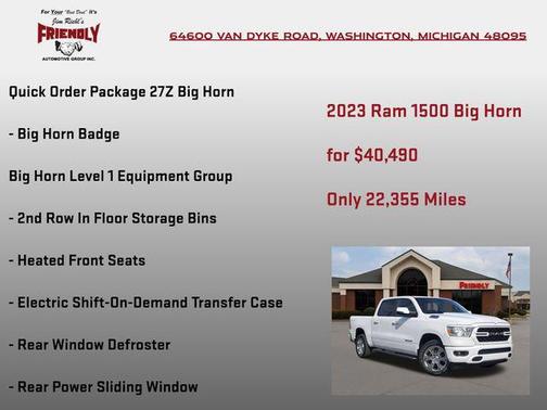 Bright White Clearcoat 2023 RAM 1500 Big Horn/Lone Star