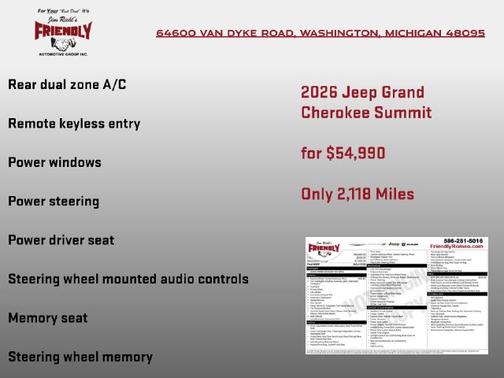 Diamond Black Crystal Pearlcoat 2026 Jeep Grand Cherokee Summit 4x4