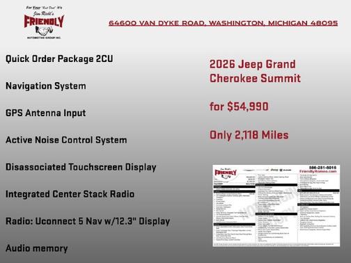 Diamond Black Crystal Pearlcoat 2026 Jeep Grand Cherokee Summit 4x4