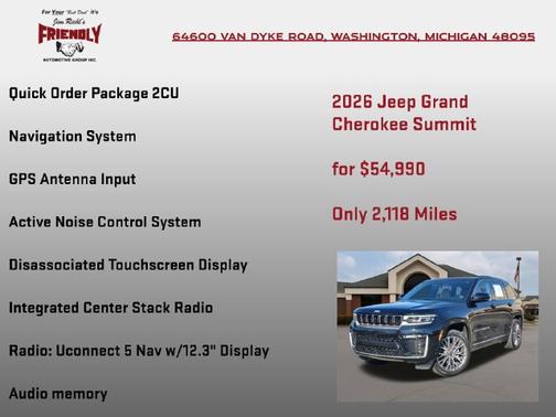 Diamond Black Crystal Pearlcoat 2026 Jeep Grand Cherokee Summit 4x4