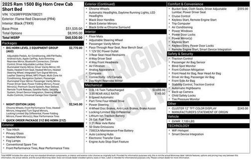 2025 RAM 1500 Big Horn/Lone Star