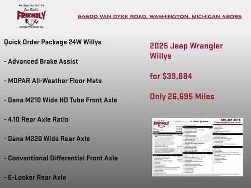 Bright White Clearcoat 2025 Jeep Wrangler Willys