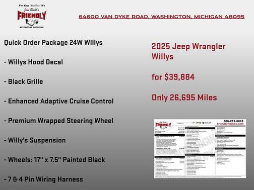 Bright White Clearcoat 2025 Jeep Wrangler Willys