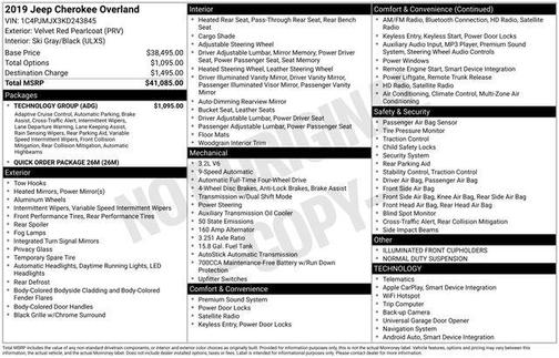 2019 Jeep Cherokee Overland