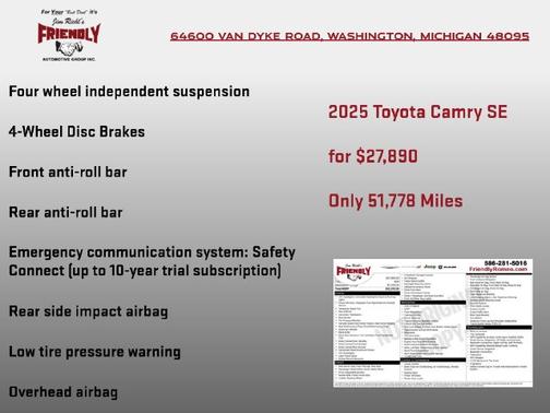 Ice 2025 Toyota Camry SE