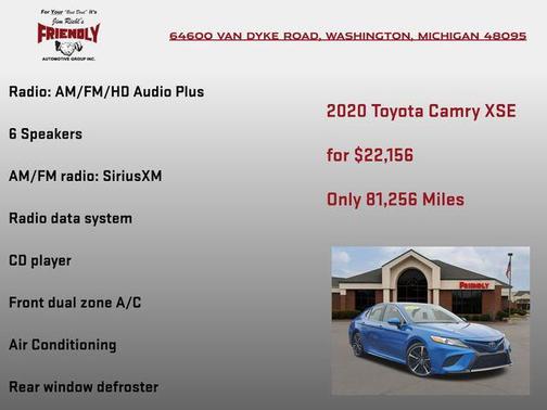 Blue 2020 Toyota Camry XSE