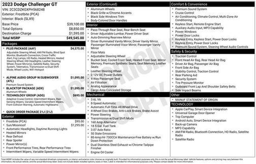 Frostbite 2023 Dodge Challenger GT