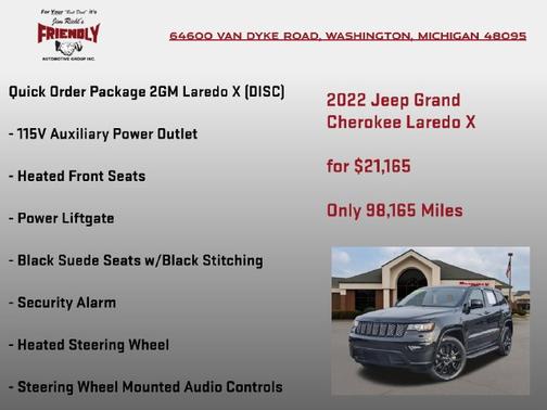 Diamond Black Crystal Pearlcoat 2022 Jeep Grand Cherokee WK Laredo X