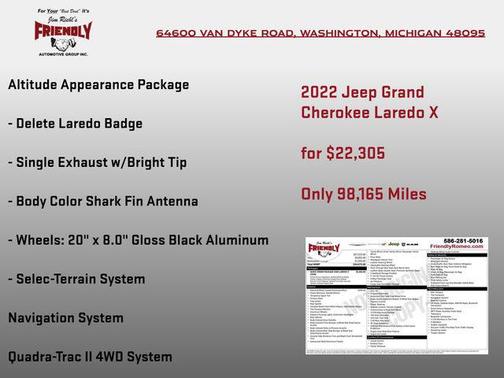 Diamond Black Crystal Pearlcoat 2022 Jeep Grand Cherokee Laredo