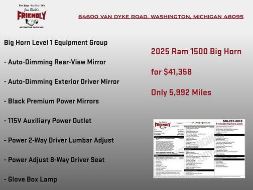 2025 RAM 1500 Big Horn/Lone Star