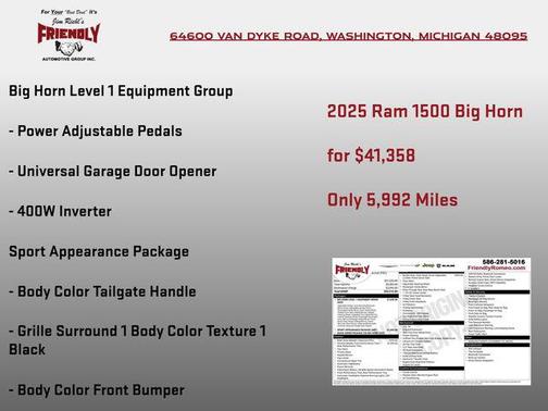 2025 RAM 1500 Big Horn/Lone Star