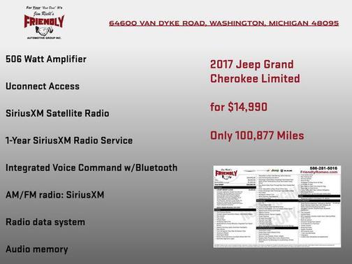 Velvet Red Pearlcoat 2017 Jeep Grand Cherokee Limited