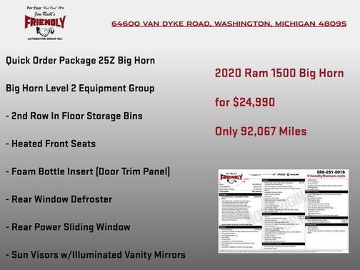 2020 RAM 1500 Big Horn/Lone Star
