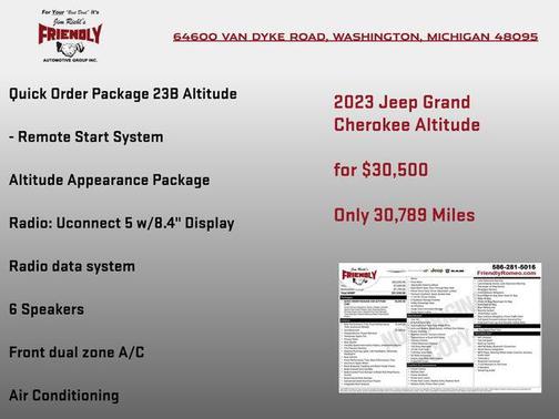 Bright White Clearcoat 2023 Jeep Grand Cherokee Altitude X