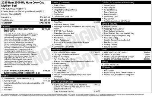 2025 RAM 2500 Big Horn Crew Cab 4x4 6'4' Box