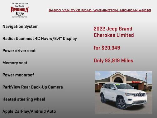 Bright White Clearcoat 2022 Jeep Grand Cherokee Limited