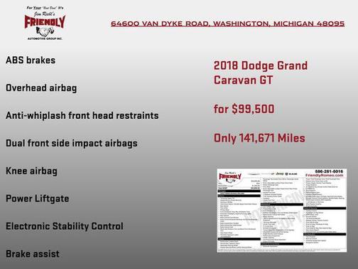 White Knuckle Clearcoat 2018 Dodge Grand Caravan GT