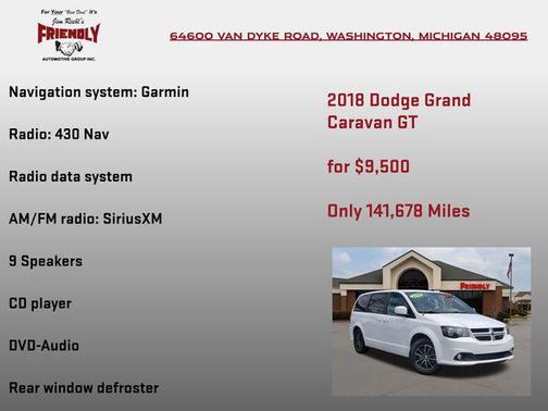 White Knuckle Clearcoat 2018 Dodge Grand Caravan GT