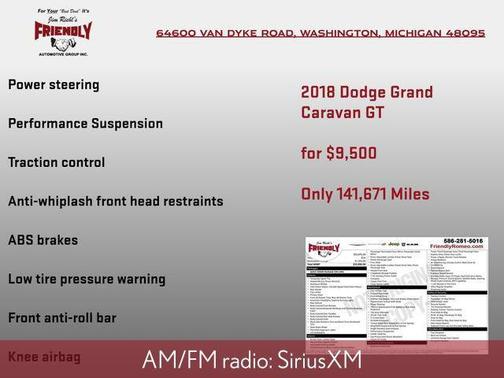 White Knuckle Clearcoat 2018 Dodge Grand Caravan GT