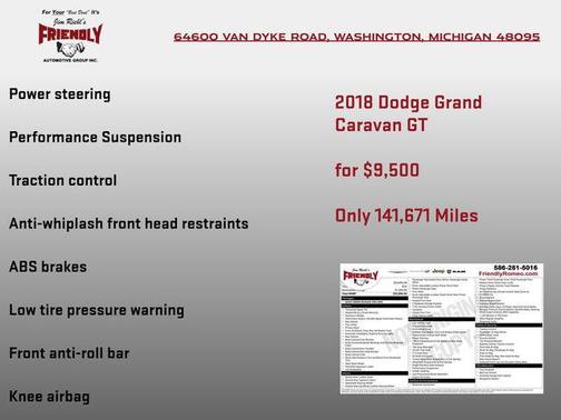 White Knuckle Clearcoat 2018 Dodge Grand Caravan GT