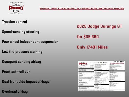 White Knuckle Clearcoat 2025 Dodge Durango GT AWD