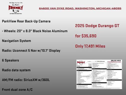 White Knuckle Clearcoat 2025 Dodge Durango GT AWD