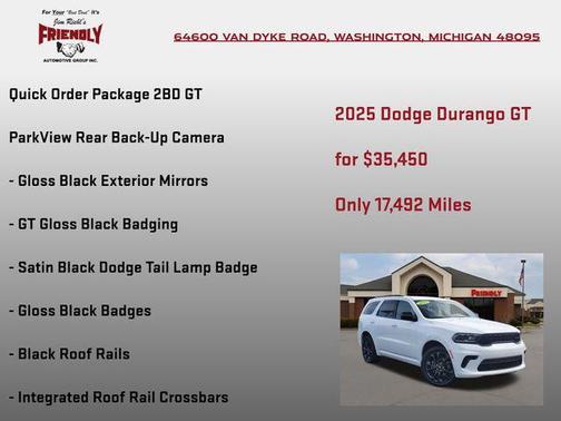 White Knuckle Clearcoat 2025 Dodge Durango GT AWD
