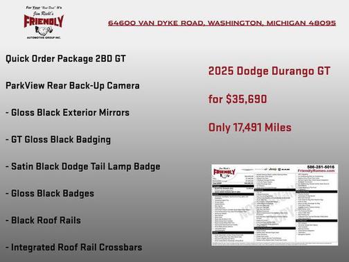 White Knuckle Clearcoat 2025 Dodge Durango GT AWD