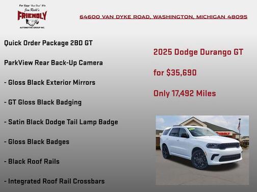 White Knuckle Clearcoat 2025 Dodge Durango GT AWD