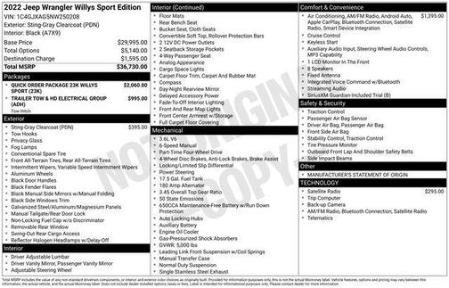 2022 Jeep Wrangler Sport S