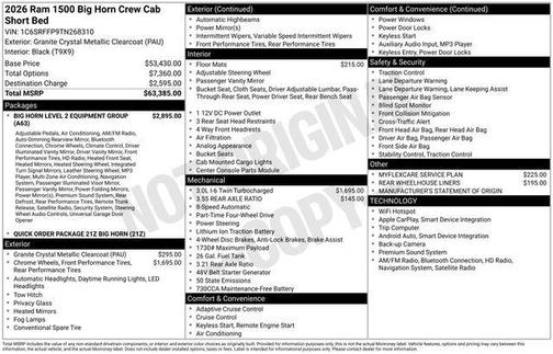 2026 RAM 1500 Big Horn/Lone Star