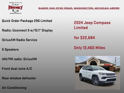 Bright White Clearcoat 2024 Jeep Compass Limited